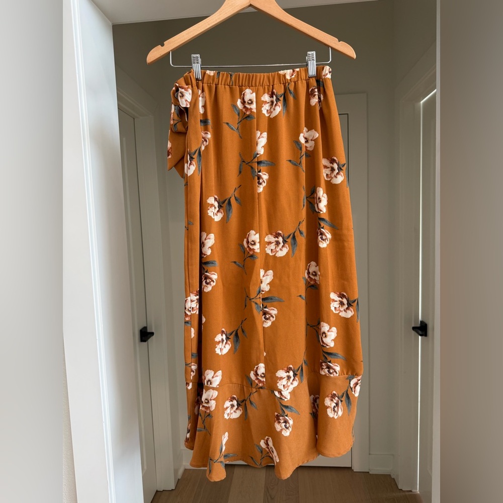 Floral Ruffle Midi Skirt - Size Small - Picture 3 of 7